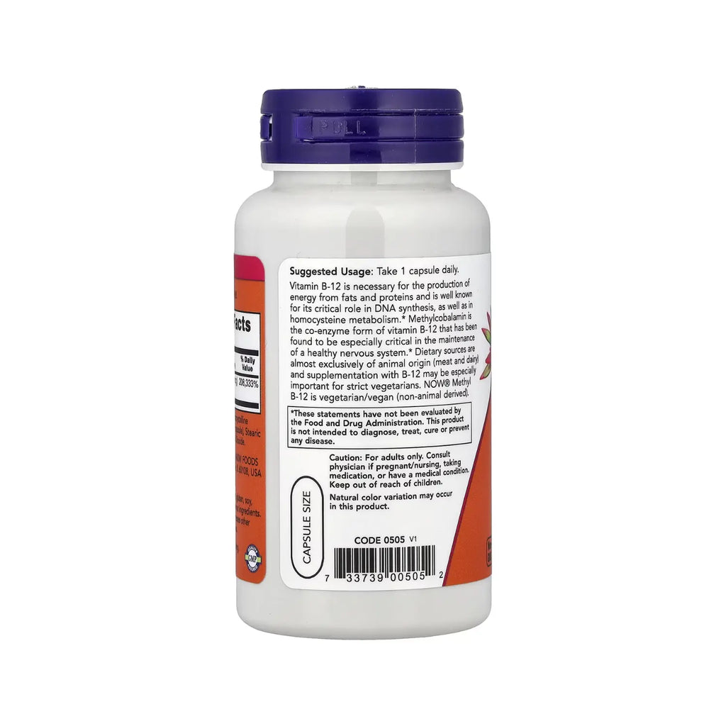 NOW Foods, Metil B12, 5000 mcg, 90 cápsulas vegetales sfn