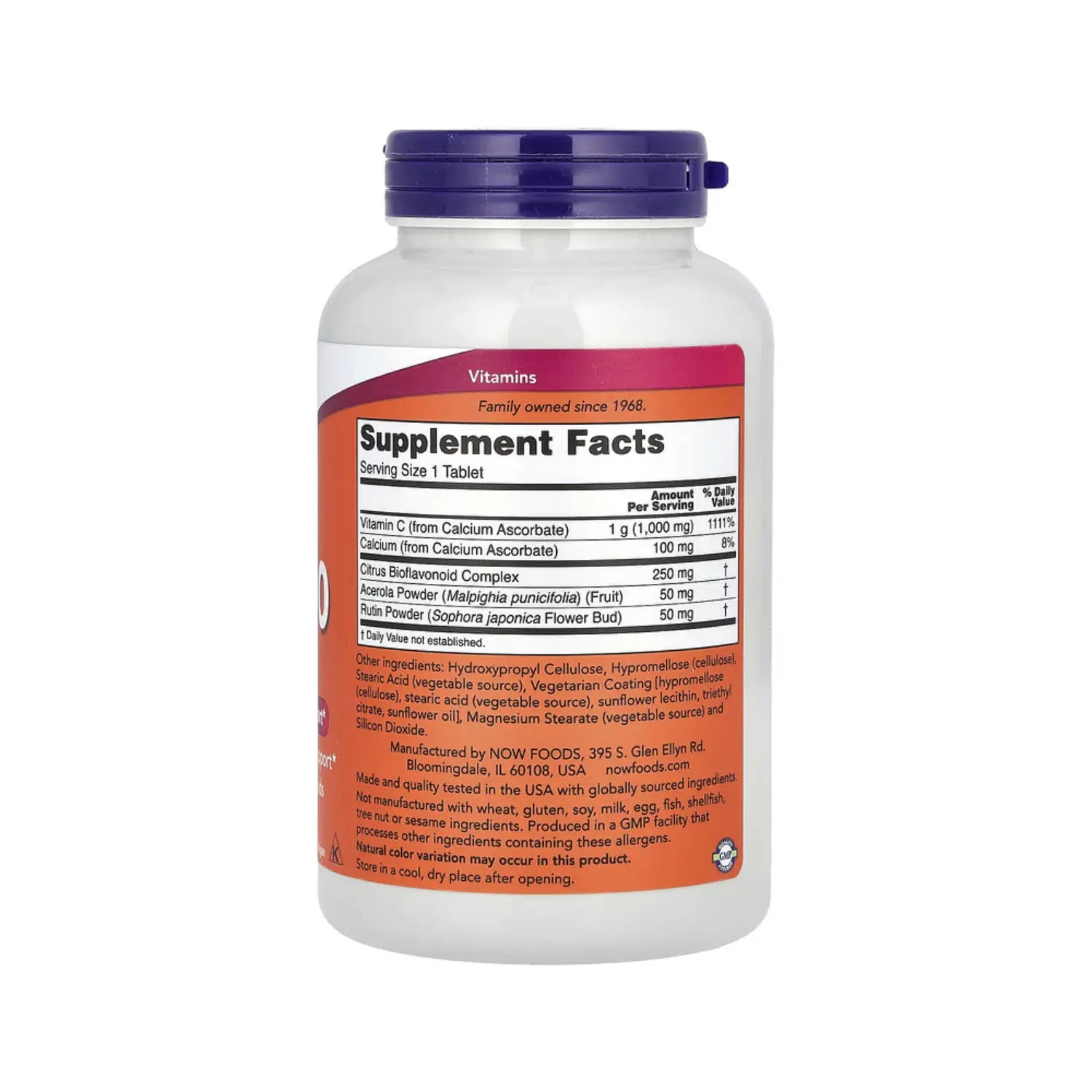 NOW FOODS BUFFERED C-1000 COMPLEX 180 TABS 250 MG SFN