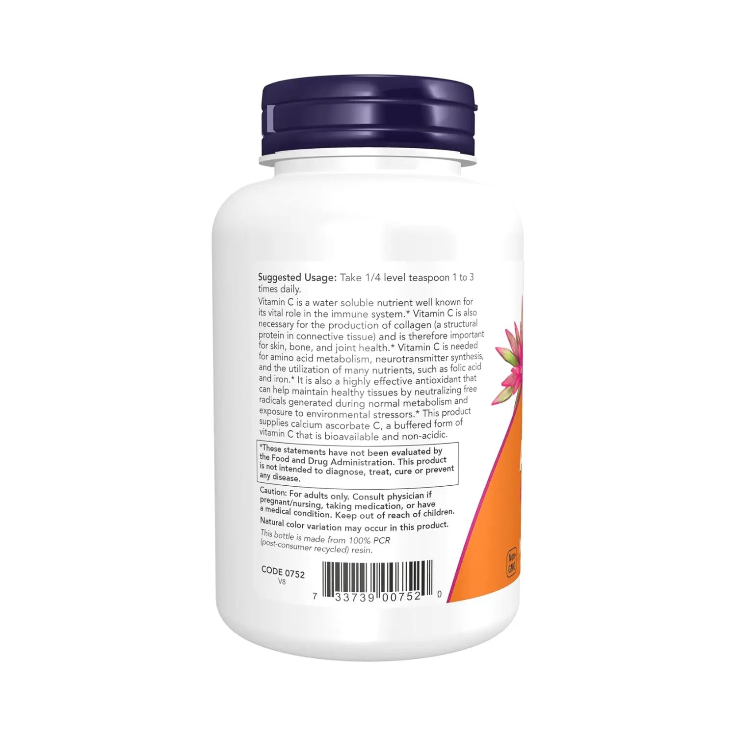 NOW Foods, Ascorbato de Calcio Puro, Polvo de Vitamina C, 227 g (8 onzas) sfn