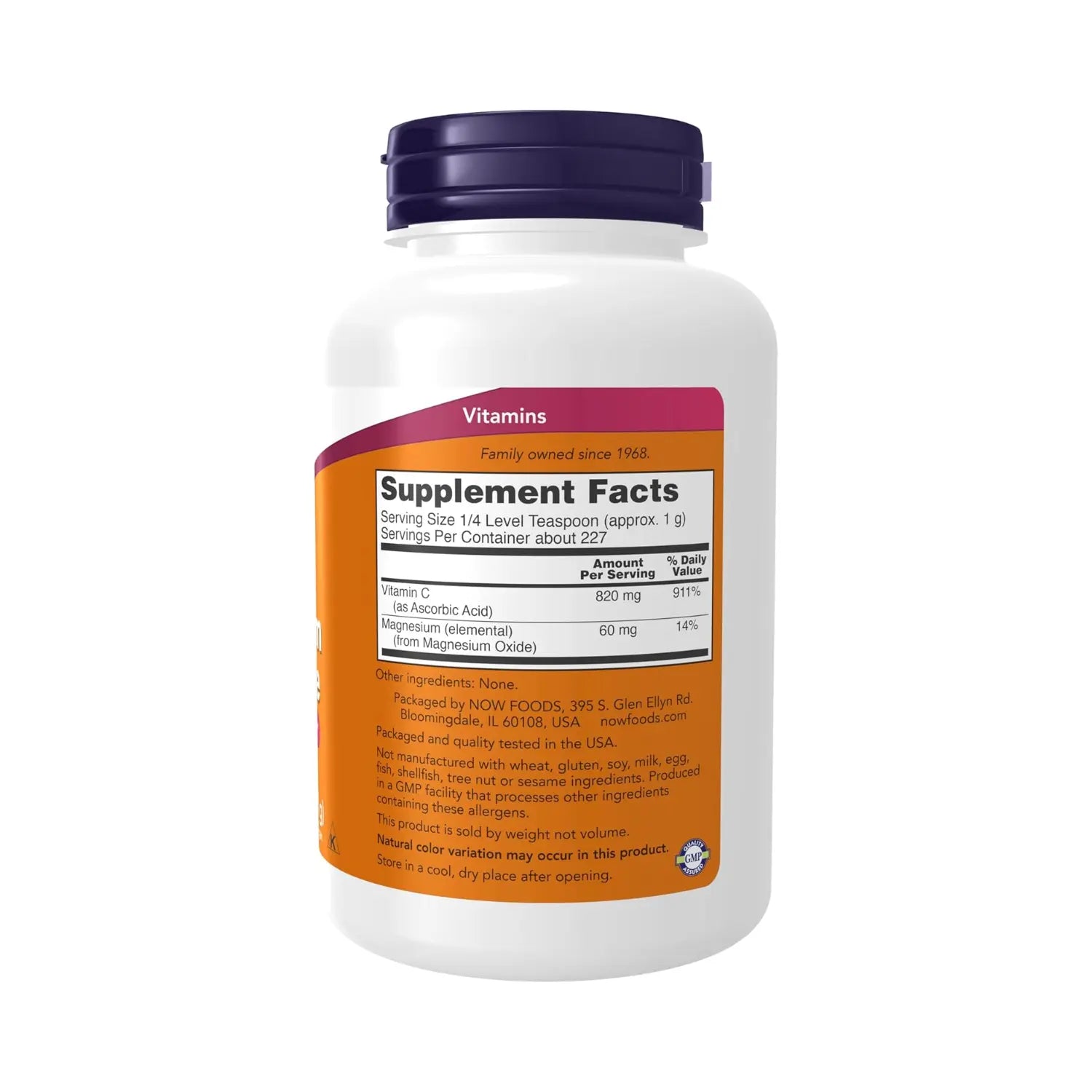 NOW Foods, Ascorbato de magnesio puro y atenuado, 8 oz (227 g) sfn