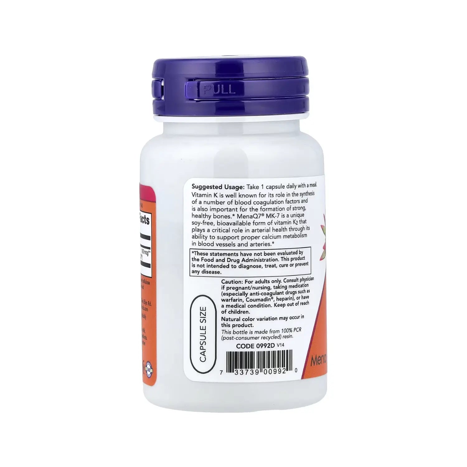 NOW FOODS VITAMIN K-2 (MK7) 100 MCG 60 VCAPS SFN