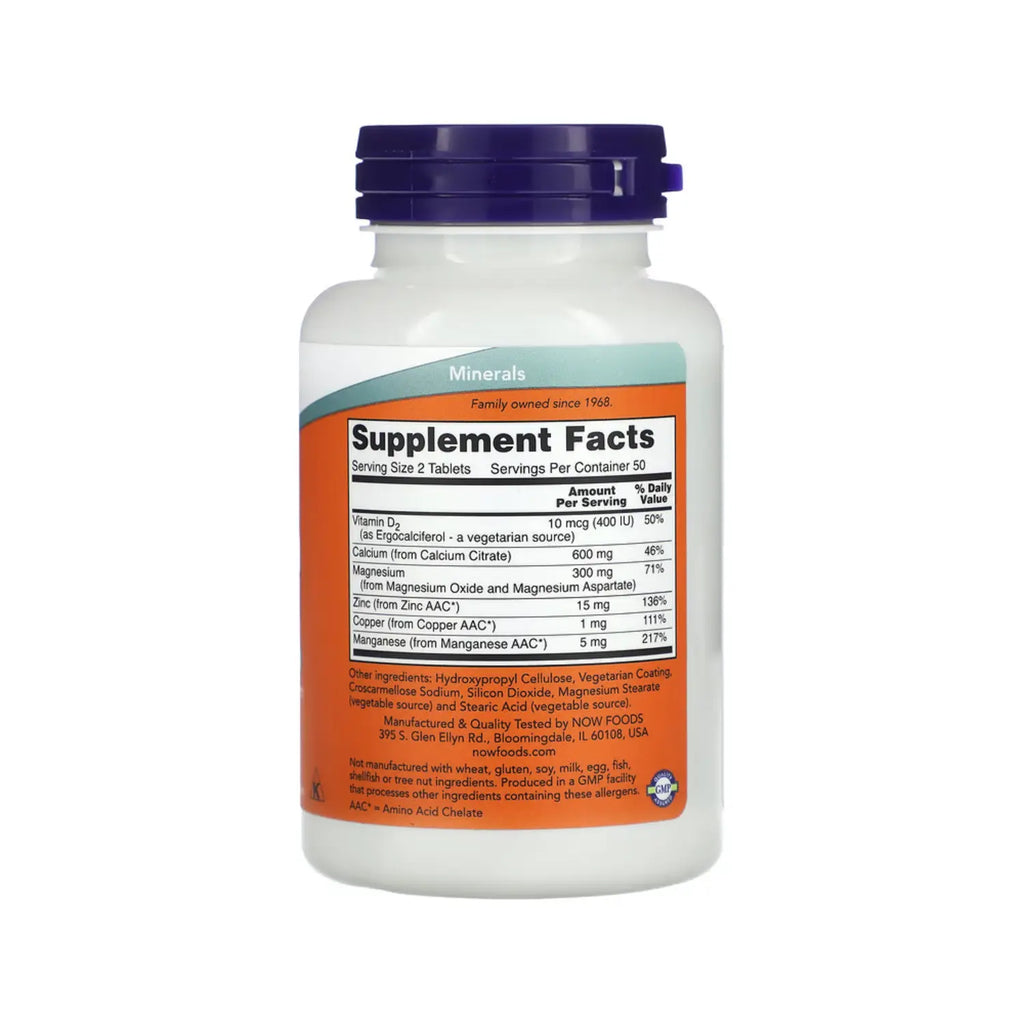 NOW FOODS CITRATO DE CALCIO 100 TABS SFN
