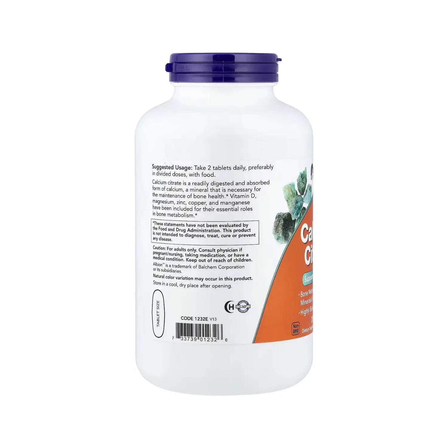 NOW Foods, Citrato de calcio, 250 comprimidos sfn