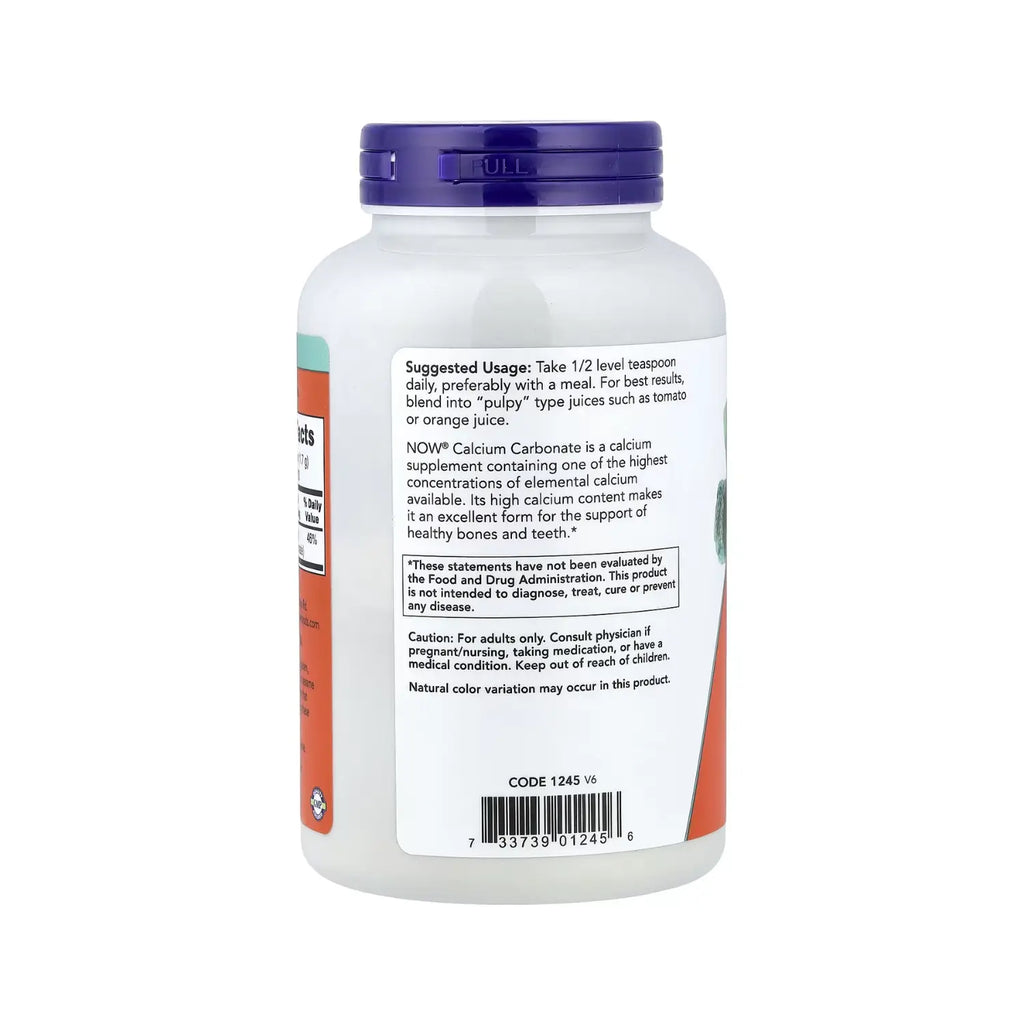 NOW Foods, Polvo de carbonato de calcio, 340 g (12 oz) sfn