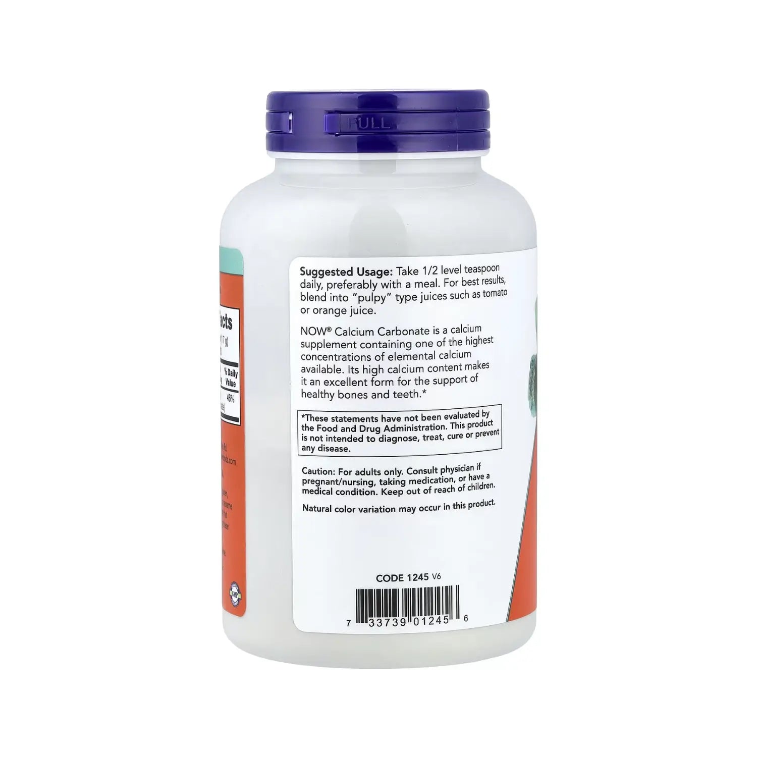 NOW Foods, Polvo de carbonato de calcio, 340 g (12 oz) sfn