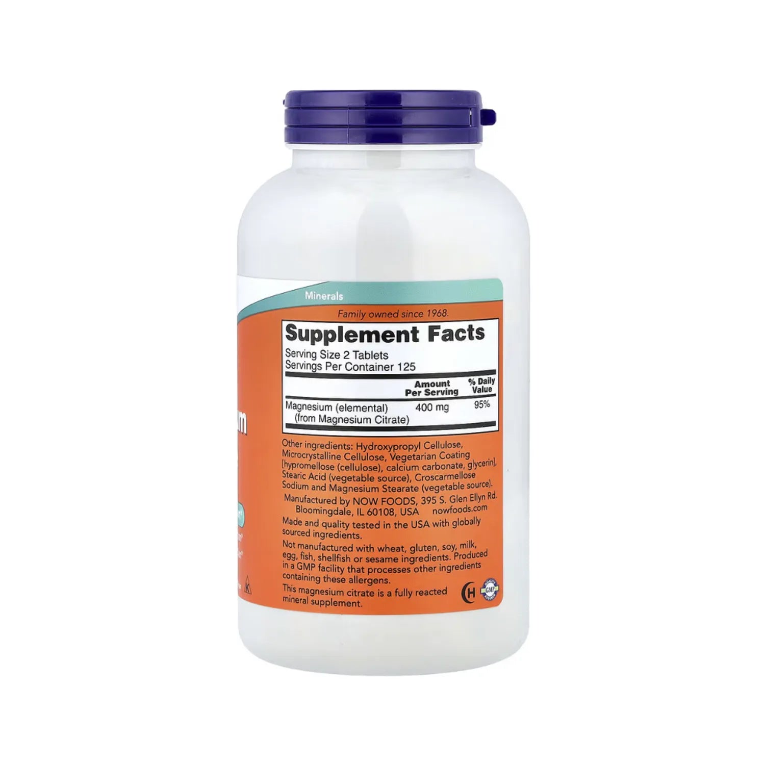 NOW FOODS CITRATO DE MAGNESIO 200MG 250 TABS SFN