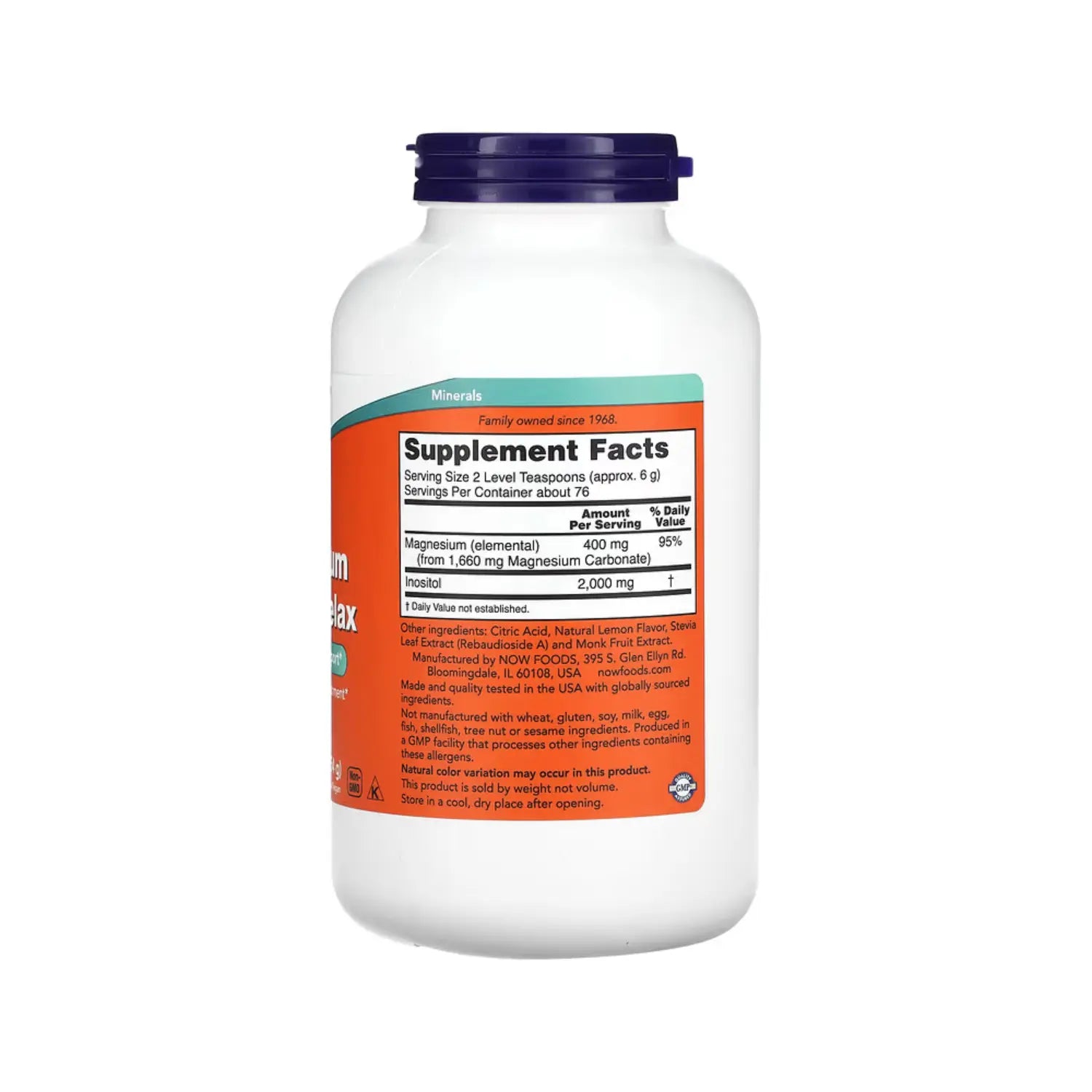 NOW Foods, Magnesio Inositol Relax, Limonada, 454 g (16 oz) sfn