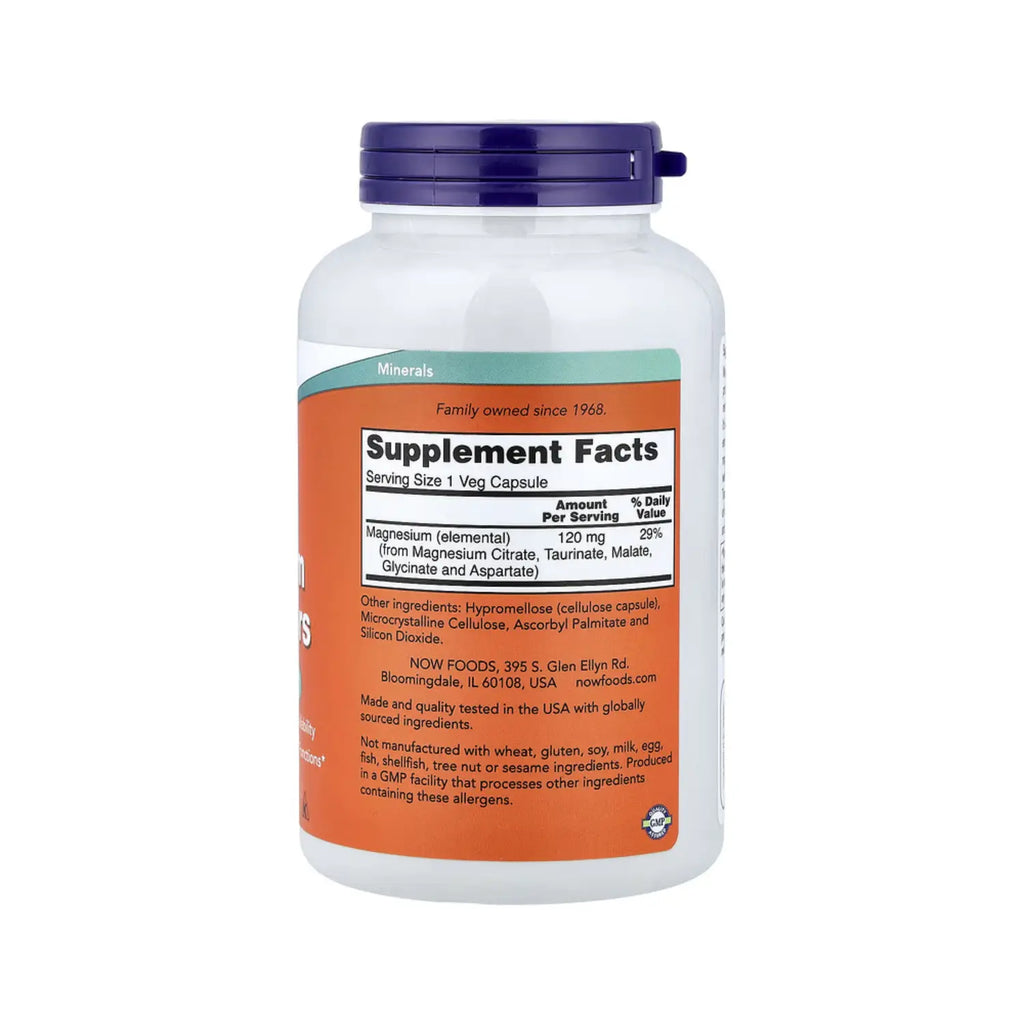 NOW FOODS TRANSPORTADORES DE MAGNESIO 180VCAPS SFN