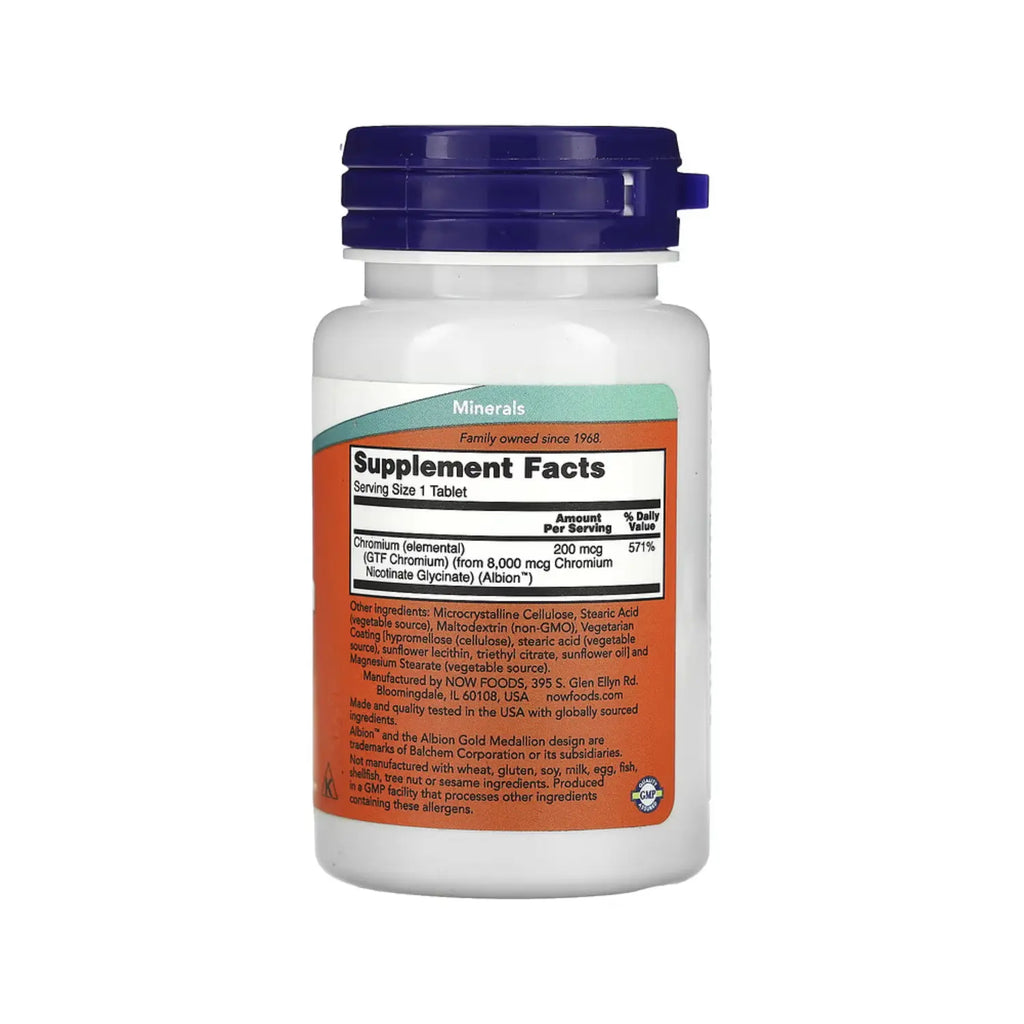 NOW FOODS CROMO GTF 200 MCG 100TABS SFN