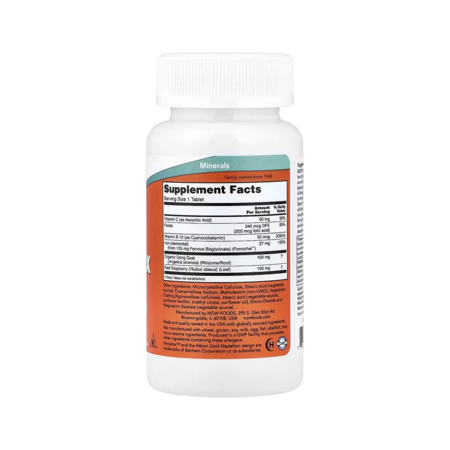 NOW FOODS IRON COMPLEX COMPLEJO DE HIERRO 100 TABLETAS SFN