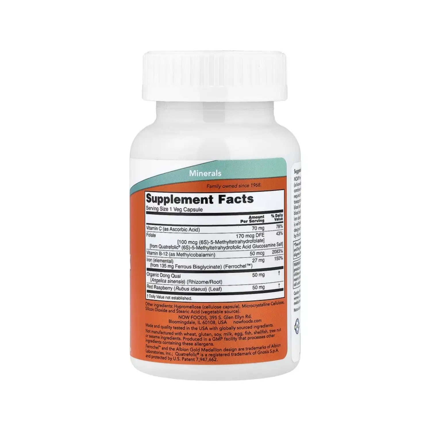 NOW Foods, Complejo de hierro en cápsulas, 100 cápsulas vegetales sfn