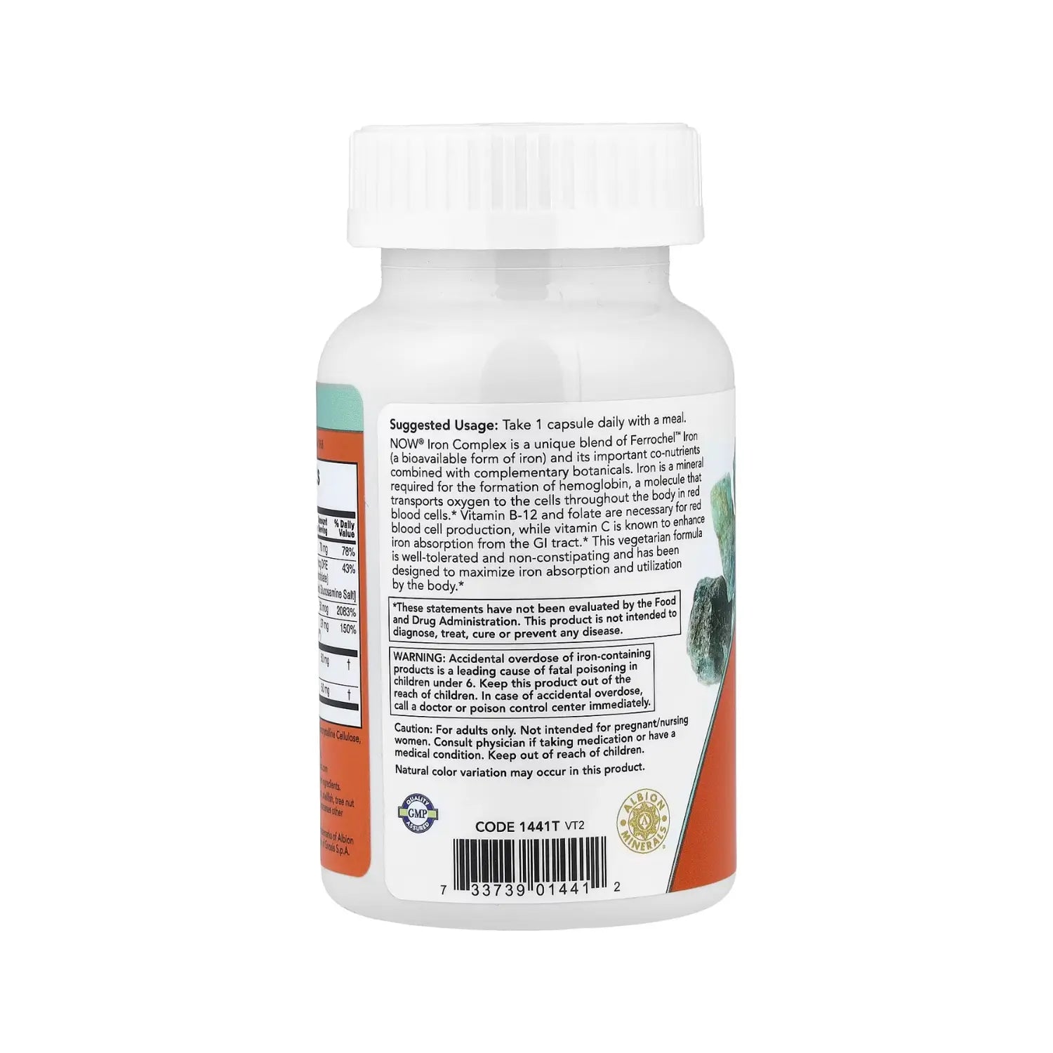 NOW Foods, Complejo de hierro en cápsulas, 100 cápsulas vegetales sfn