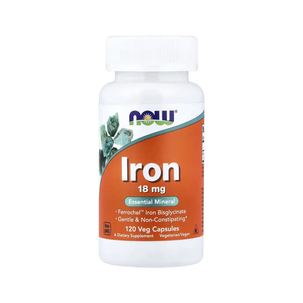 NOW FOODS IRON FERROCHEL HIERRO 18 MG 120 VEGCAPS SFN