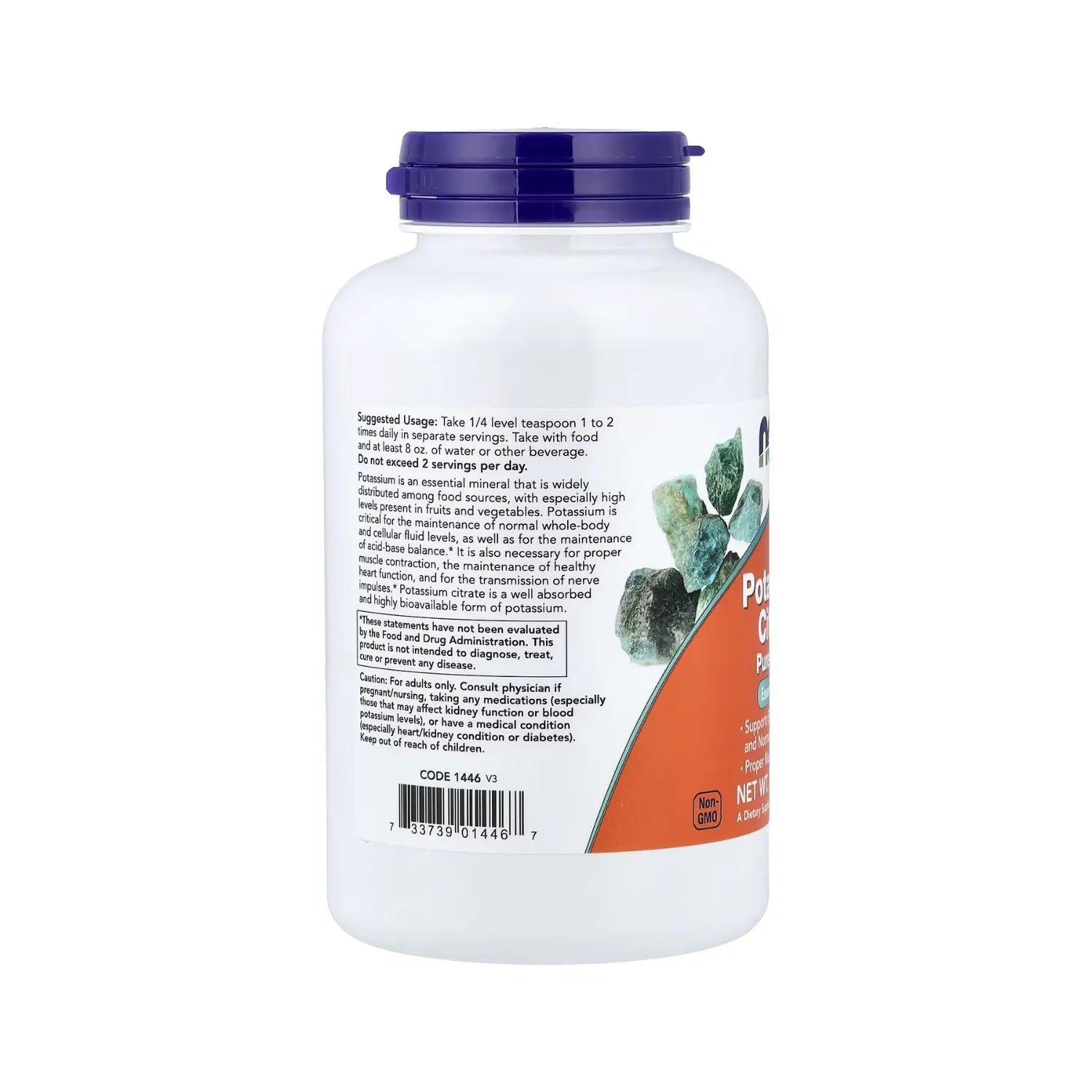 NOW FOODS POLVO DE CITRATO DE POTASIO 12 OZ SFN