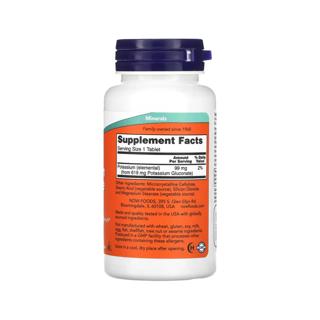NOW FOODS GLUCONATO DE POTASIO 99MG 100TABS SFN