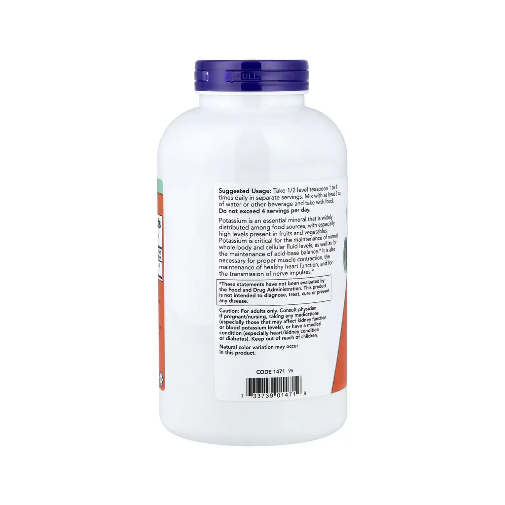 NOW Foods, Gluconato de potasio puro en polvo, 454 g (1 lb) sfn