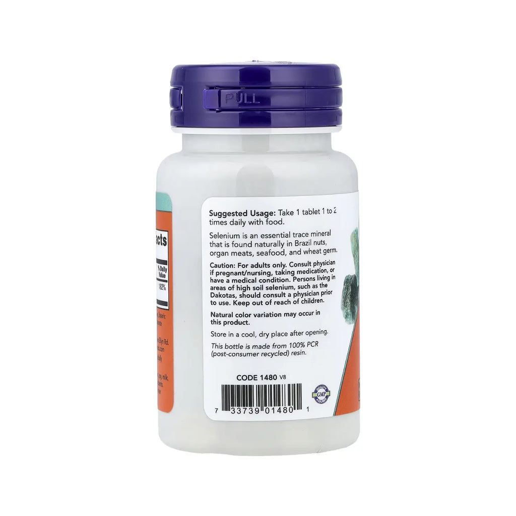 NOW Foods, Selenio, 100 mcg, 100 comprimidos sfn