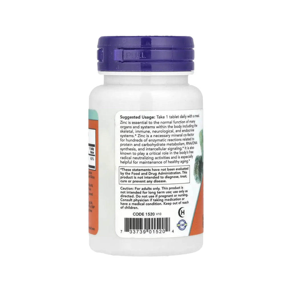 NOW FOODS GLUCONATO DE ZINC 50MG 100 TABS SFN
