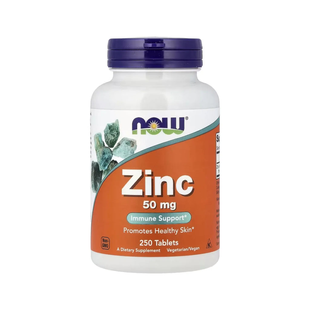 NOW FOODS ZINC IMUNIDAD 50MG 250 TABS VEGANO SFN