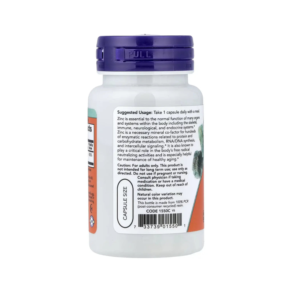 NOW FOODS PICOLINATO DE ZINC INMUNIDAD 50MG 60 VEGCAPS SFN