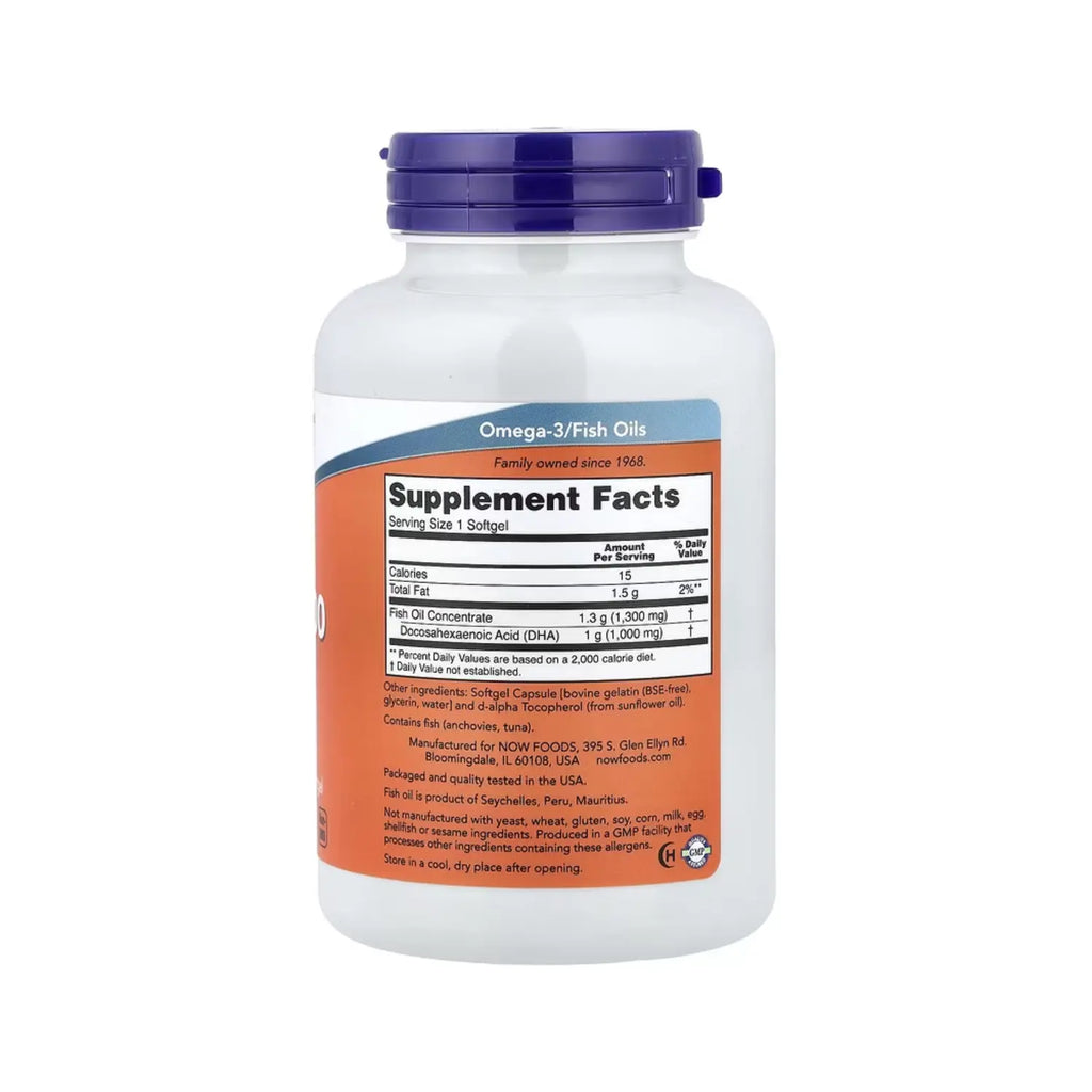 NOW FOODS DHA 1000mg BRAIN SUPPORT 90 SGELS
