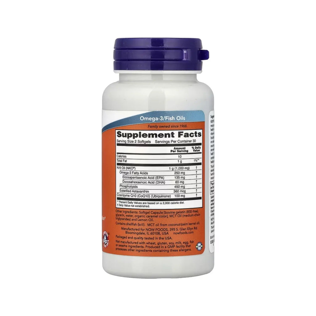 NOW FOODS KRIL Y COQ10 60 SOFTGELS SFN