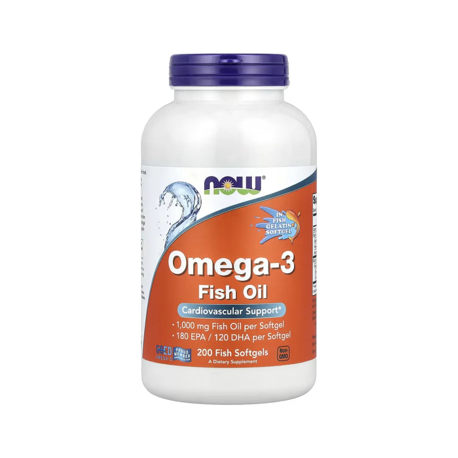NOW FOODS OMEGA 3FO 1000MG 180 EPA / 120 DHA 200FISHGEL SFN