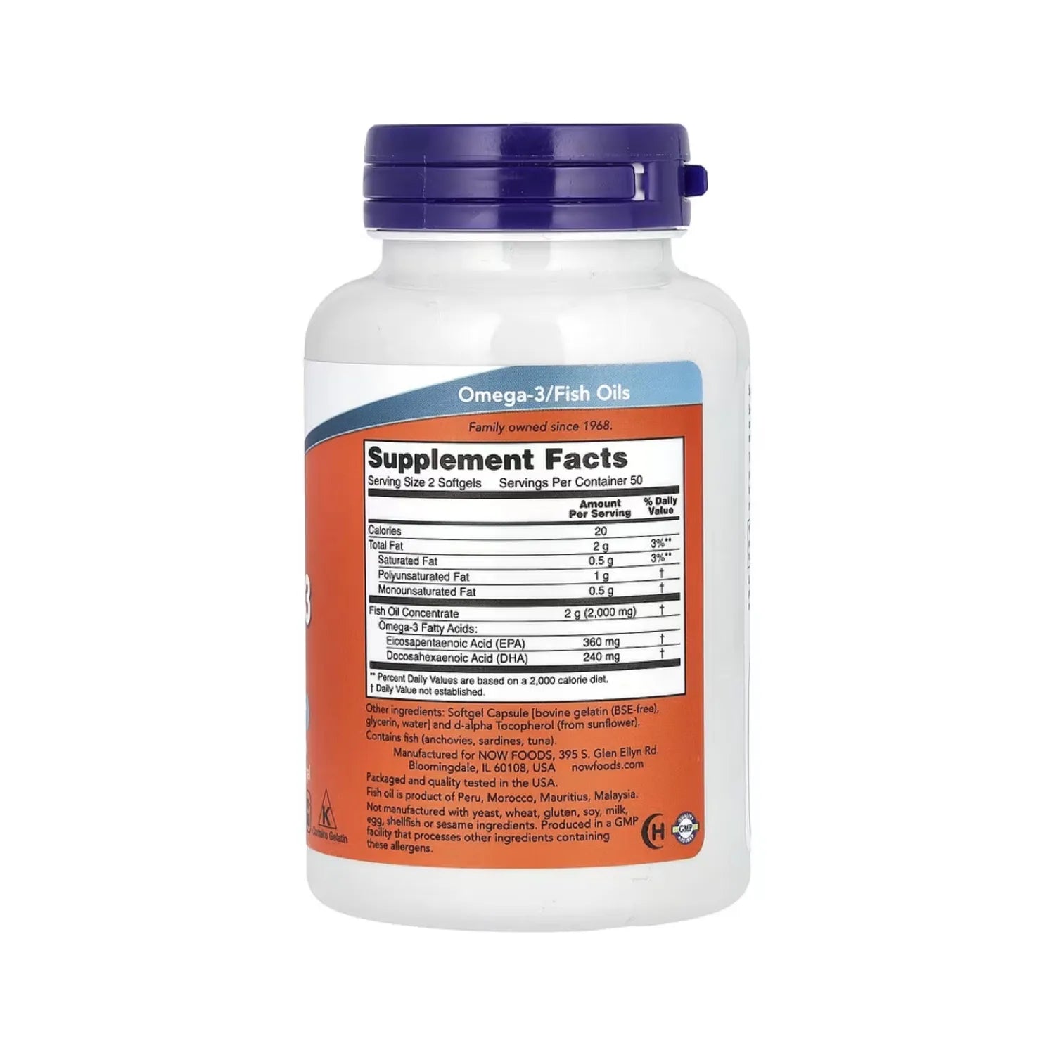 NOW FOODS OMEGA-3 DESTILACIÓN MOLECULAR 100 CAPS SFN