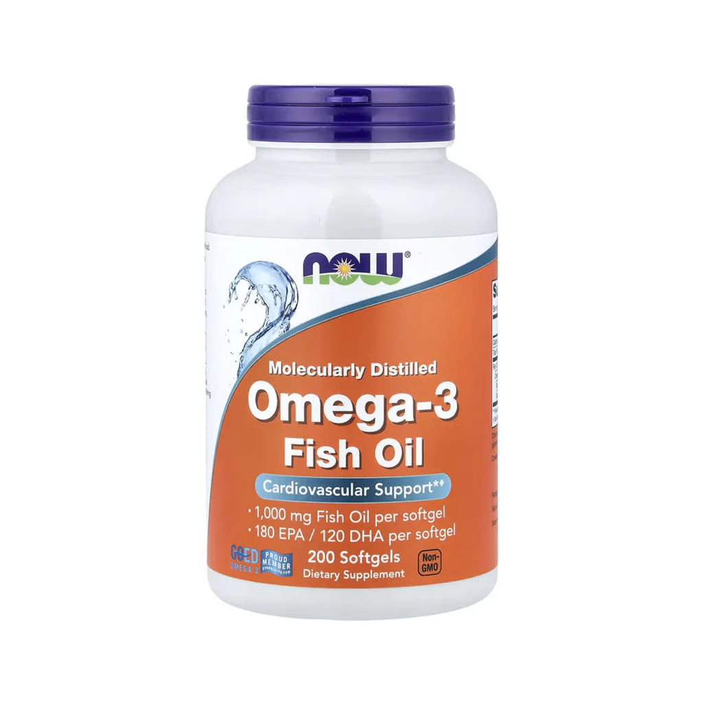 Now Foods Aceite De Pescado Con Omega-3, Refuerzo Para La Salud Cardiovascular 200 Cápsulas Blandas