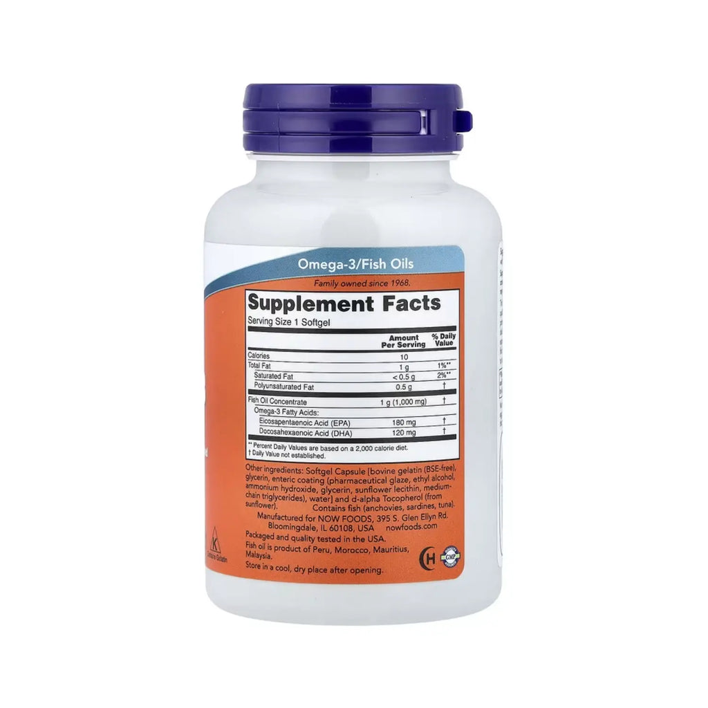 NOW Foods, Aceite de pescado con omega-3`` 90 cáps sfn