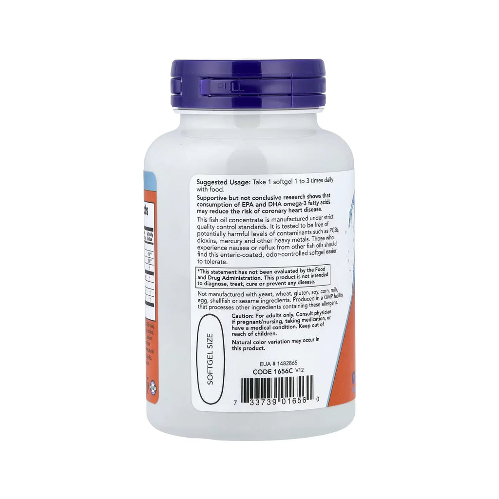 NOW Foods, Aceite de pescado con omega-3`` 90 cáps sfn