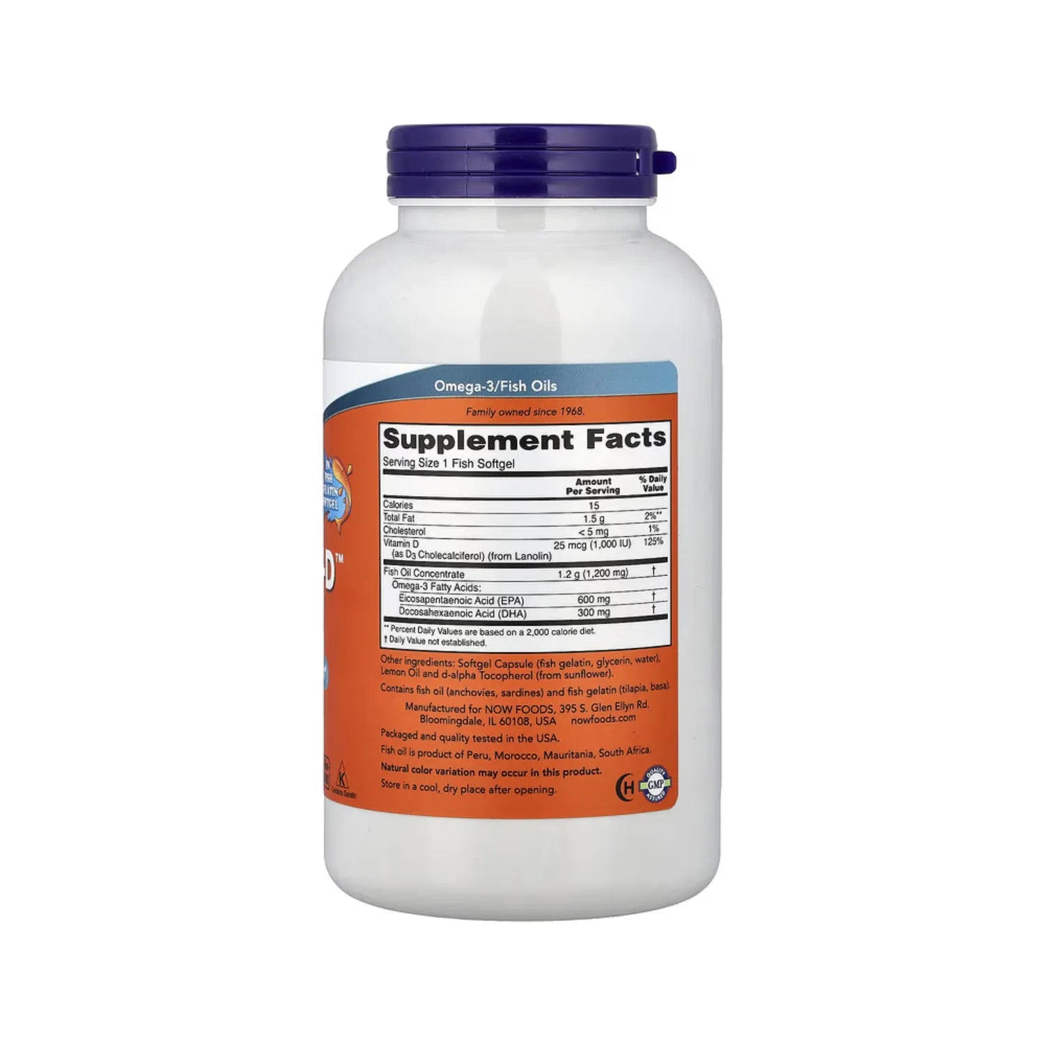 NOW FOODS ULTRA OMEGA D3 600 EPA / 300 DHA 180 FISHGELS SFN