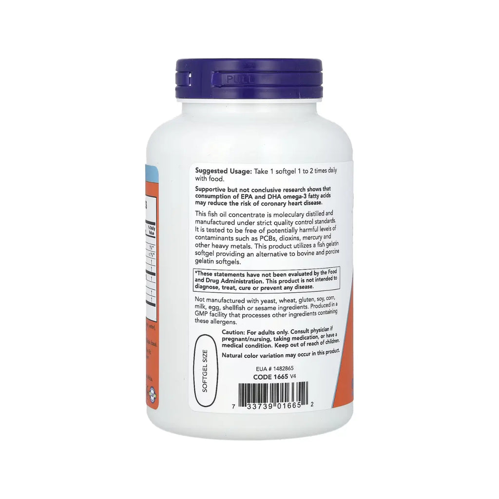 NOW Foods, Ultra Omega-3, Ácido eicosapentaenoico: 500/Ácido docosahexaenoico: 250, 180 softgel sfn