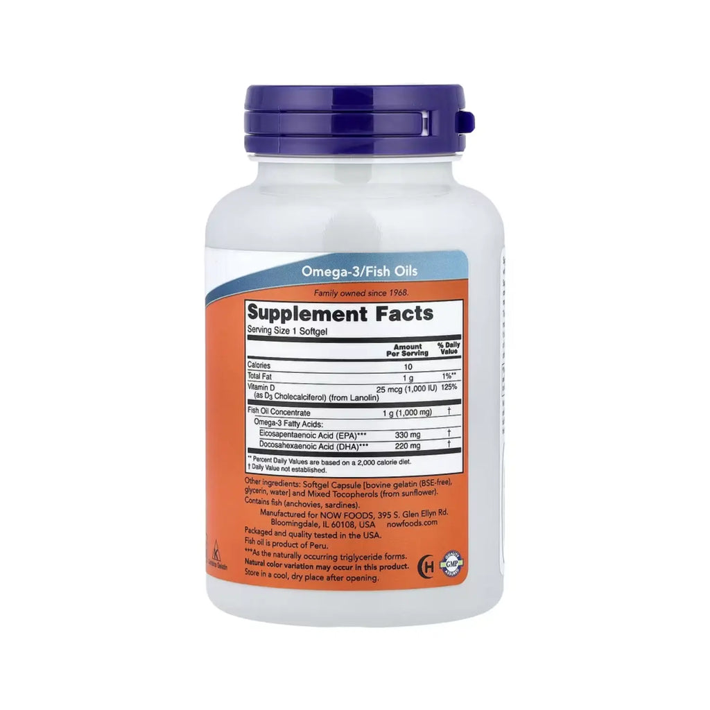NOW Foods, Tri-3D Omega, 330 EPA/220 DHA, 90 cápsulas blandas sfn
