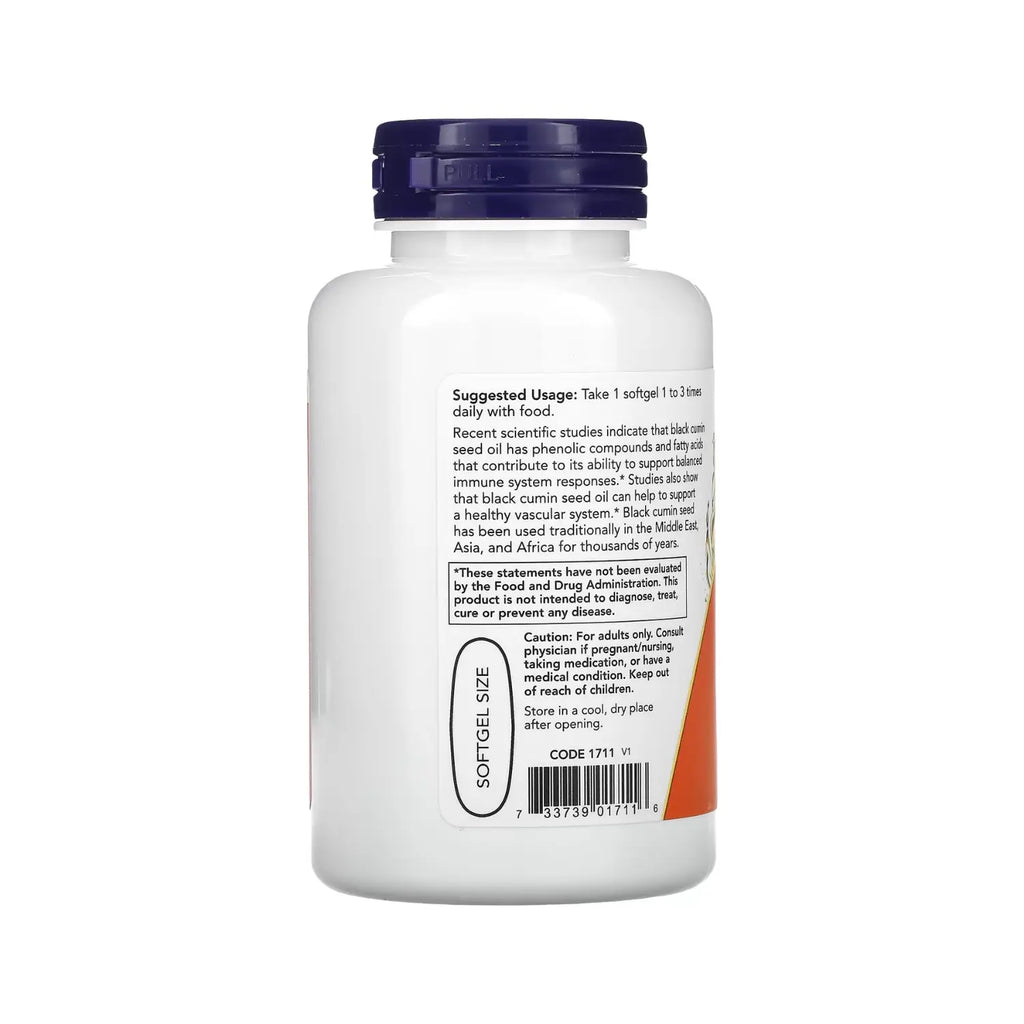 NOW FOODS BLACK CUMIN SEED OIL 1000MG 60 SGELS