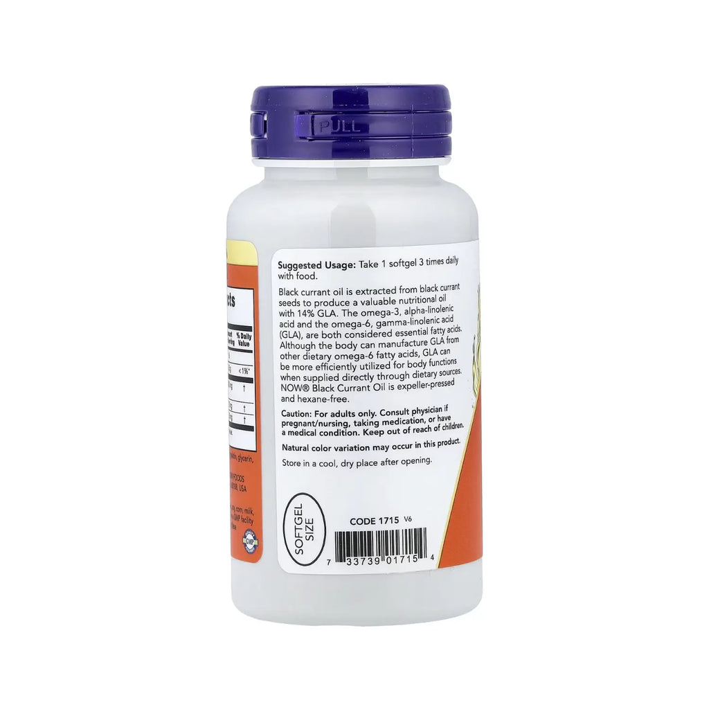 NOW Foods, Aceite de grosella negra, 500 mg, 100 cápsulas blandas sfn