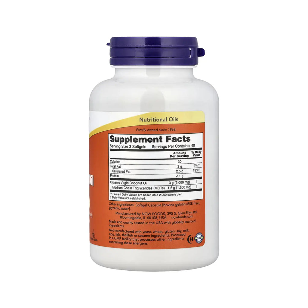 NOW FOODS COCONUT OIL 1000MG 120 SGELS