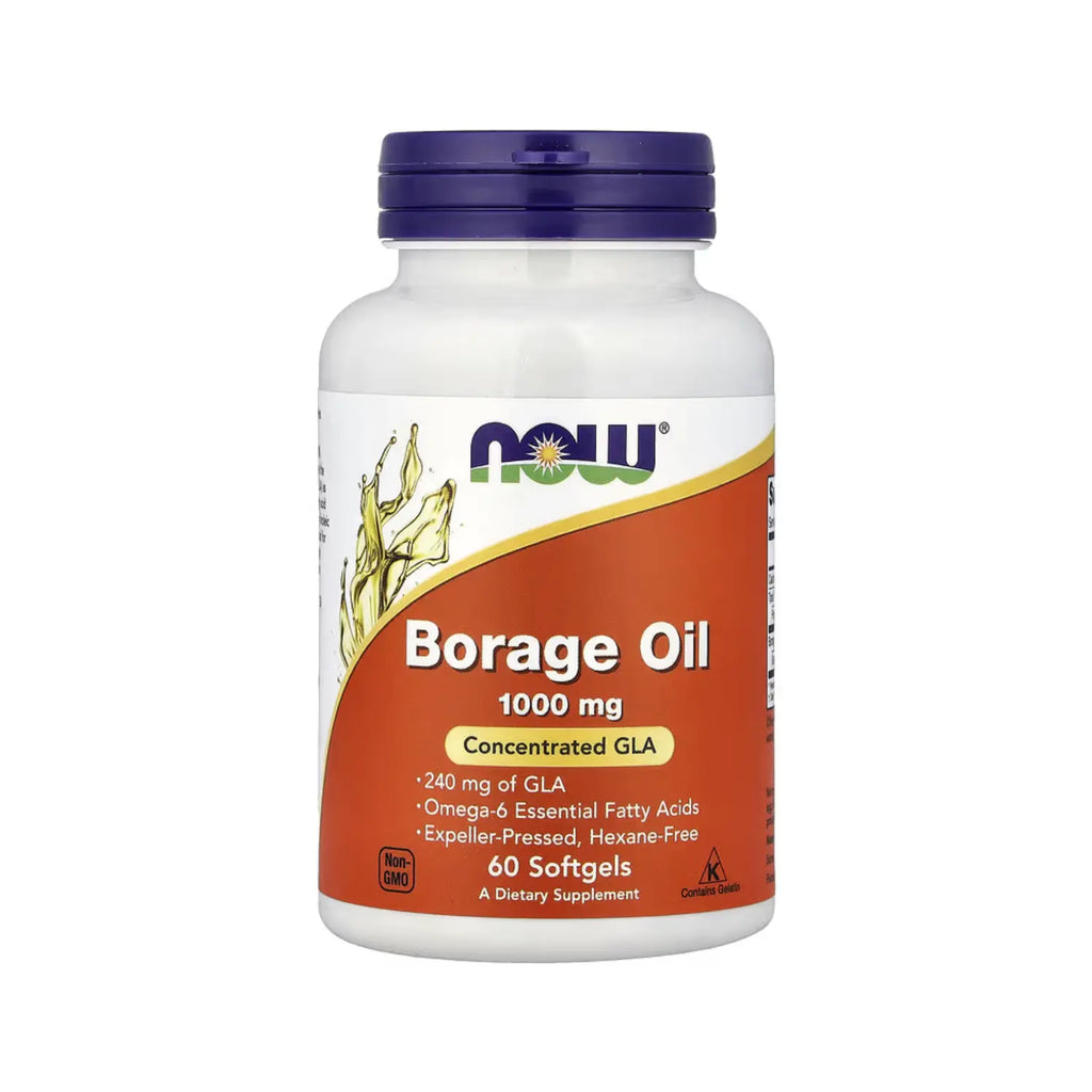 NOW Foods, Aceite de borraja, GLA concentrado, 1000 mg, 60 cápsulas blandas sfn