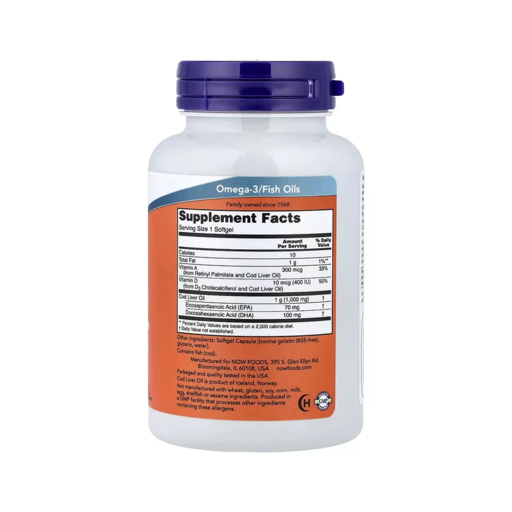 NOW FOODS ACEITE DE HIGADO DE BACALAO, 1000 MG 90 CAPS SFN