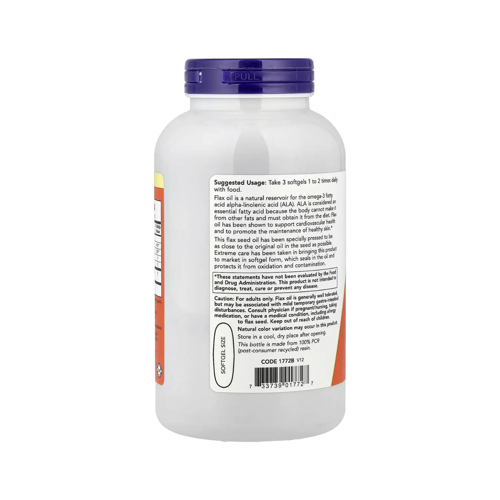 NOW Foods, Aceite de lino con omega-3 esenciales, 1000 mg, 250 softcaps sfn