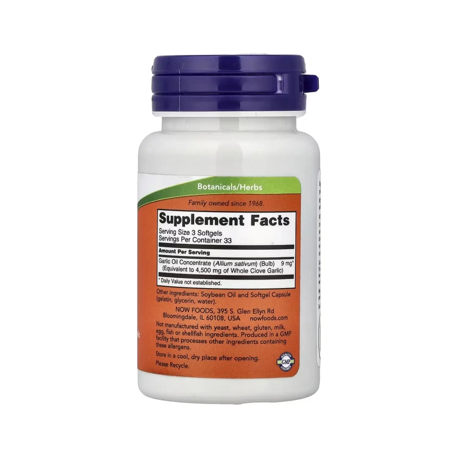 NOW FOODS GARLIC OIL 1,500 MG, 100 SOFTGELS SFN