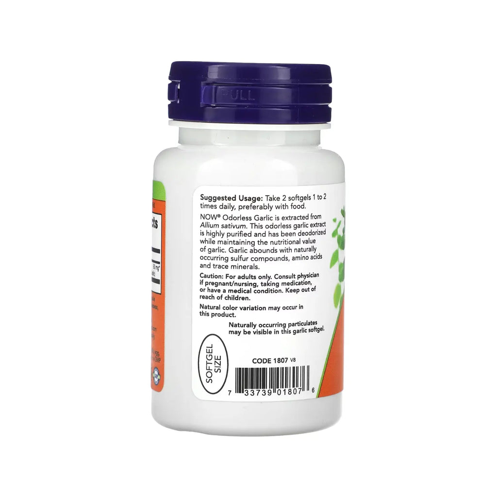 NOW Foods, Ajo inodoro, Extracto concentrado, 100 softgel sfn