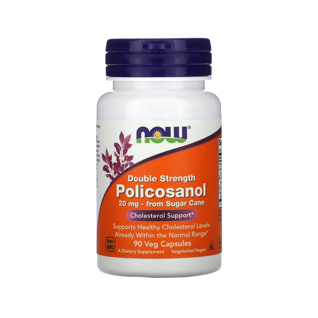 NOW FOODS, POLICOSANOL DE DOBLE CONCENTRACIÓN, 90 CAPS SFN