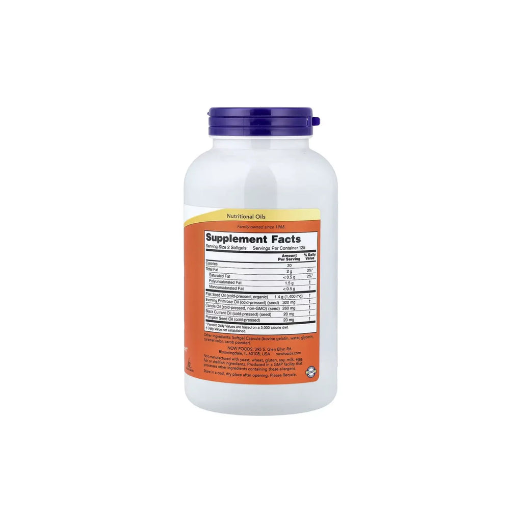 NOW FOODS, OMEGA 3-6-9, 1000 MG, 250 CAPSULAS SFN
