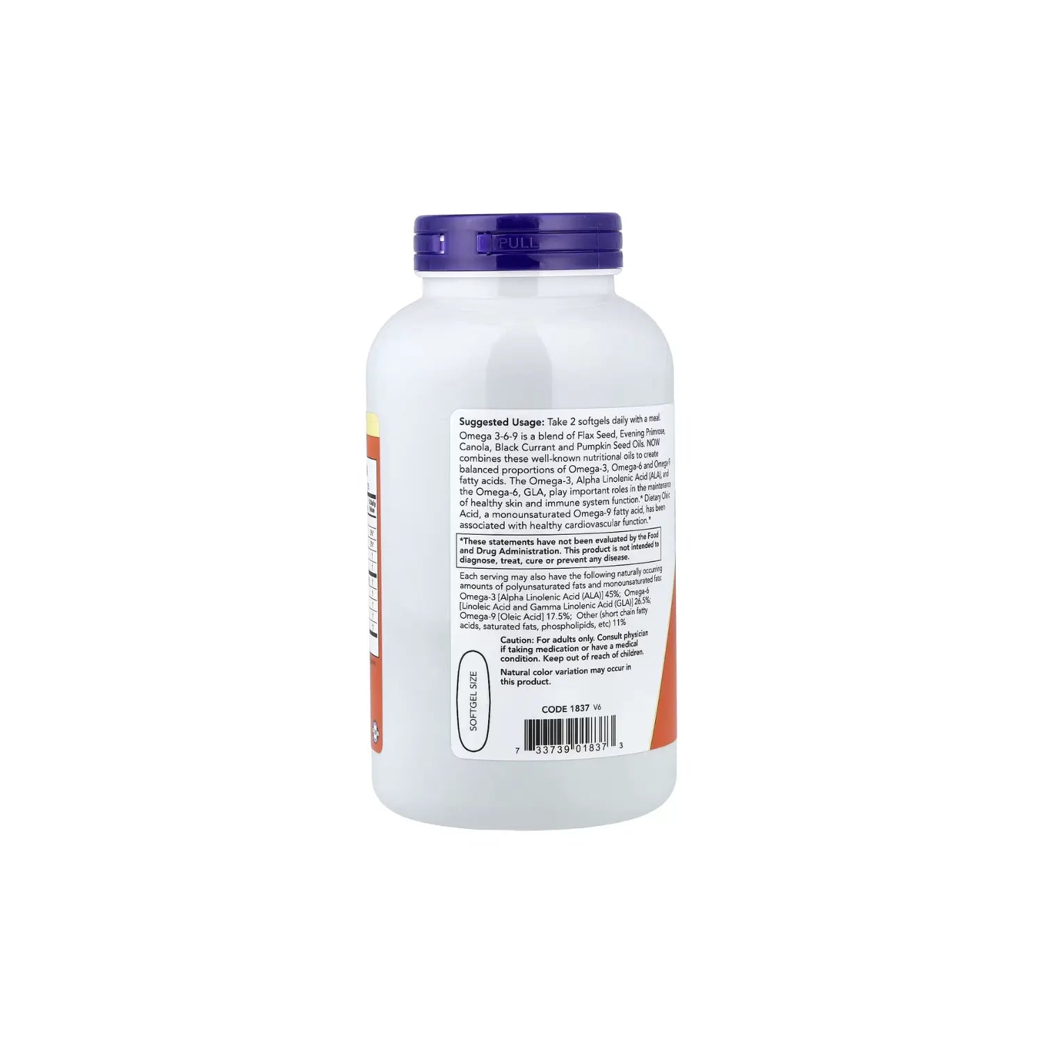 NOW FOODS, OMEGA 3-6-9, 1000 MG, 250 CAPSULAS SFN