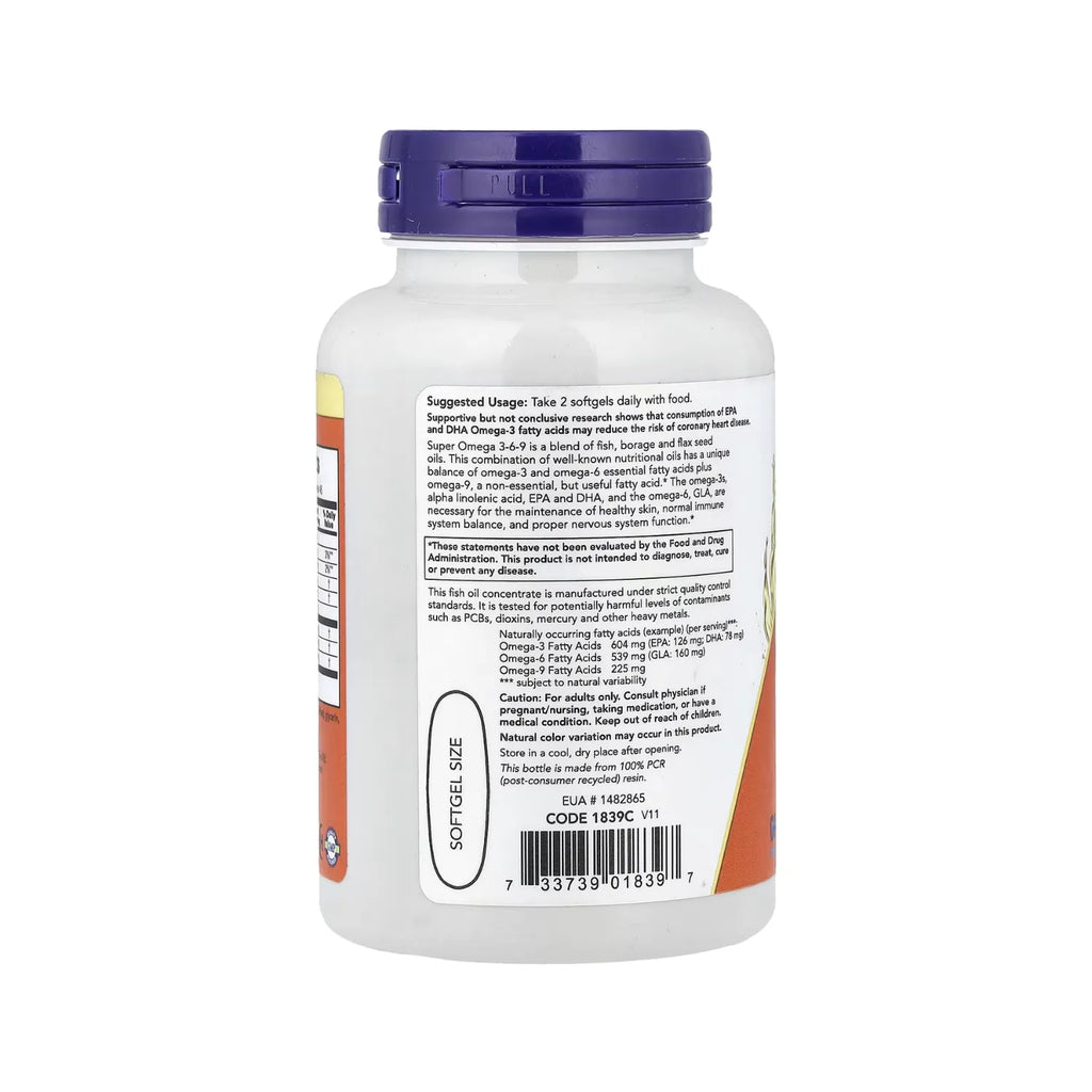 NOW FOODS SUPEROMEGA 3-6-9 1200 MG 90 CÁPSULAS BLANDAS SFN
