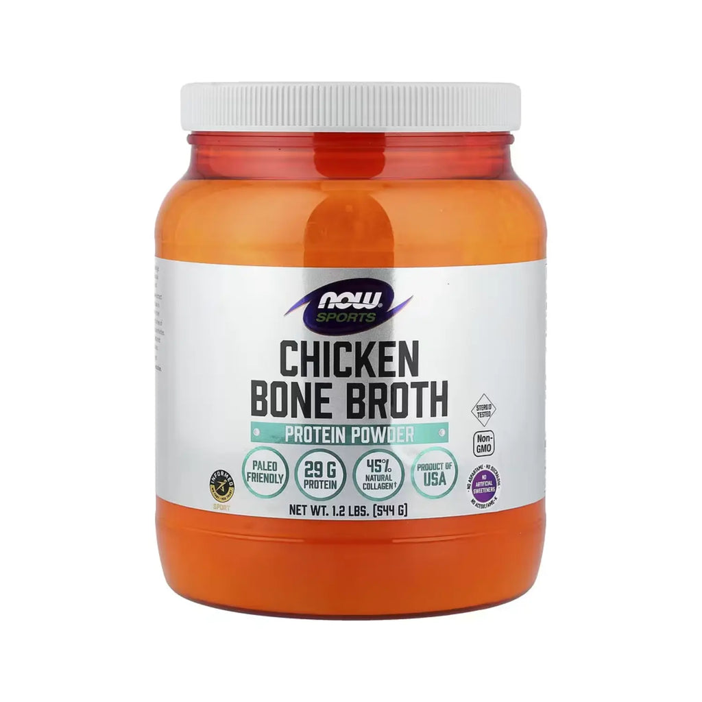 NOW FOODS PROTEÍNA DE CALDO DE HUESO DE POLLO 544GR SFN
