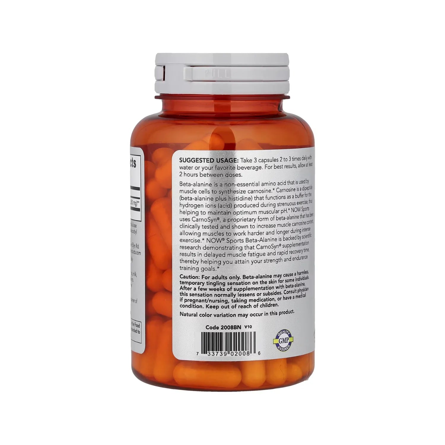 NOW FOODS SPORTS BETA-ALANINA RESISTENCIA 750MG 120 CAPS SFN