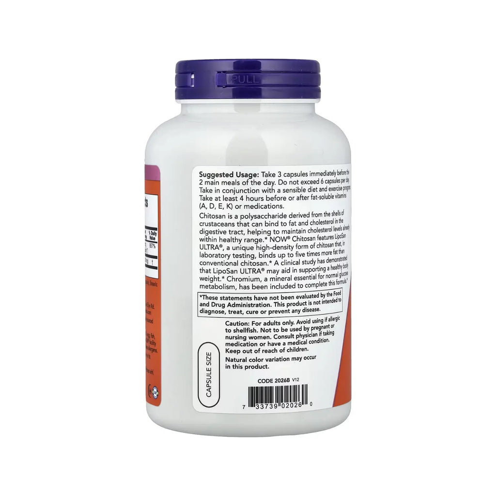 NOW FOODS QUITOSANO, 500 MG, 240 CAPSULAS SFN