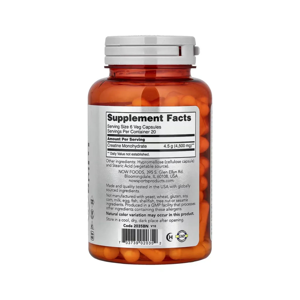 CREATINA MONOHIDRATADA 120 VEGCASPS NOW FOODS SPORTS SFN